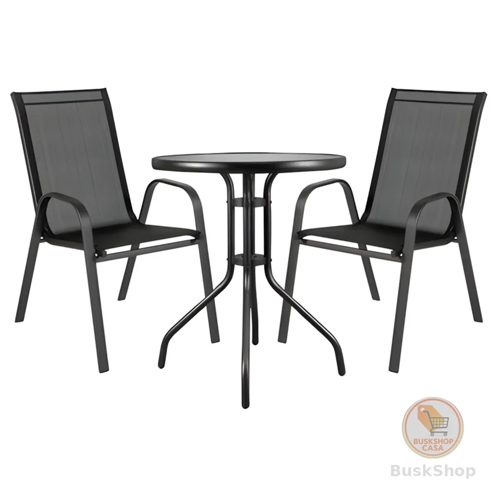 Conjunto De Mesa Com 2 Cadeiras Empoli Em-6021 Para Jardim