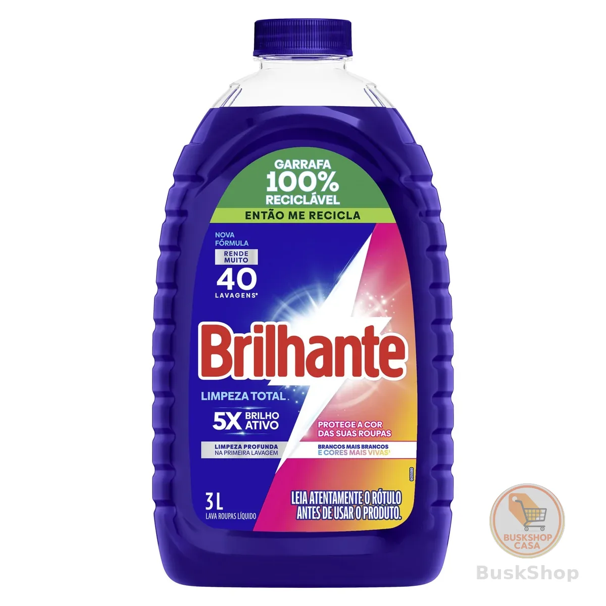 Brilhante Limpeza Total - Lava Roupas Líquido 3L