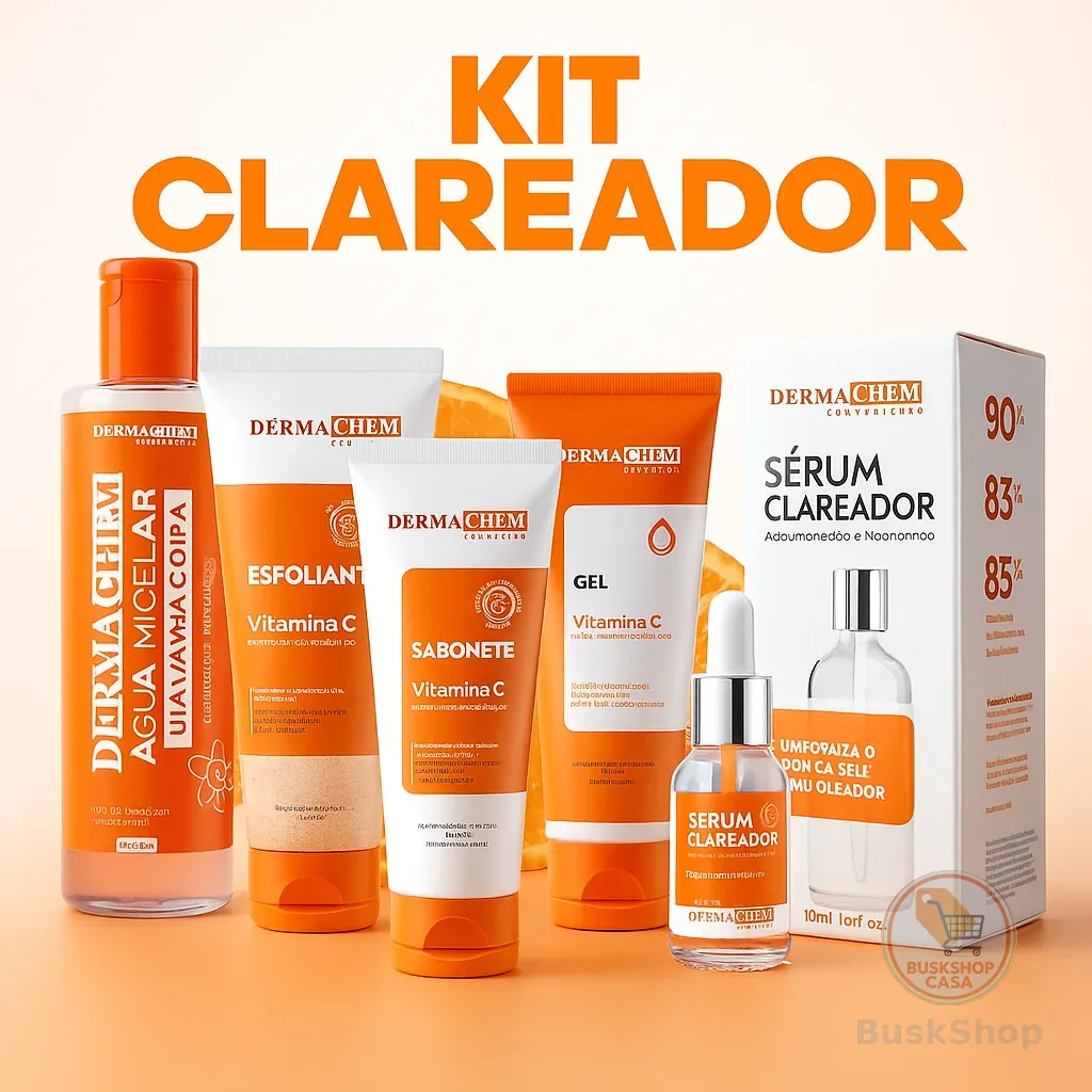 Kit Skin Care Clareador Facial Completo Vitamina C para Manchas, Melasma e Anti-idade
