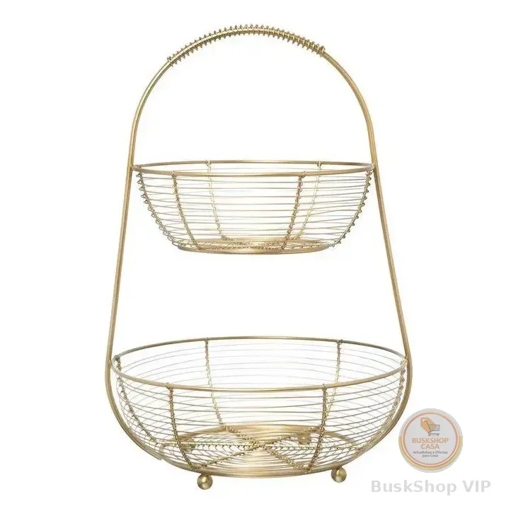 Fruteira Home Style Aurum Doble Dourado