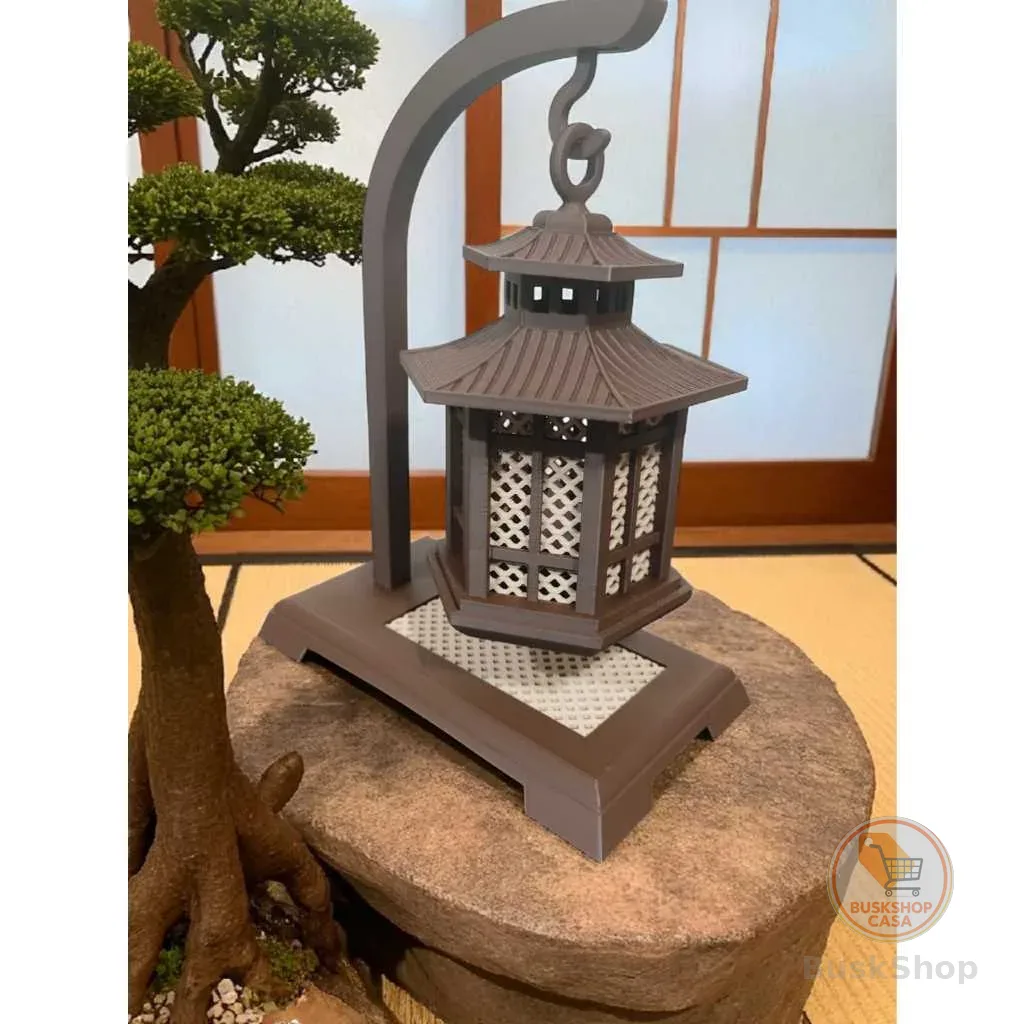 LUMINARIA ORIENTAL SUSPENSA COM BASE E VELA LED