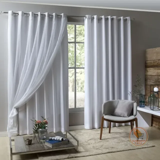 Cortina Luxo Para Sala Quarto 4,00 X 2,60 Voil/voal