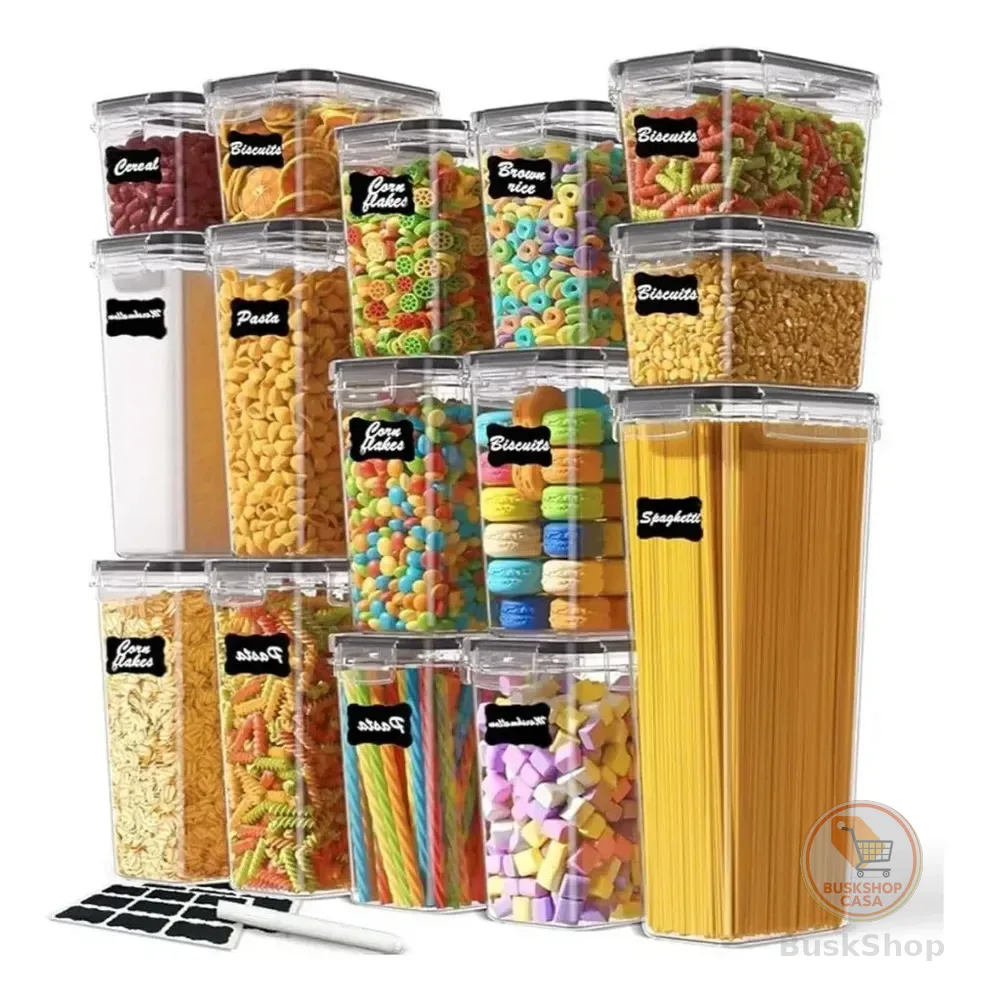 Kit14 Pote Hermético Qd Resistente Cozinha Dispensa Alimento Transparente