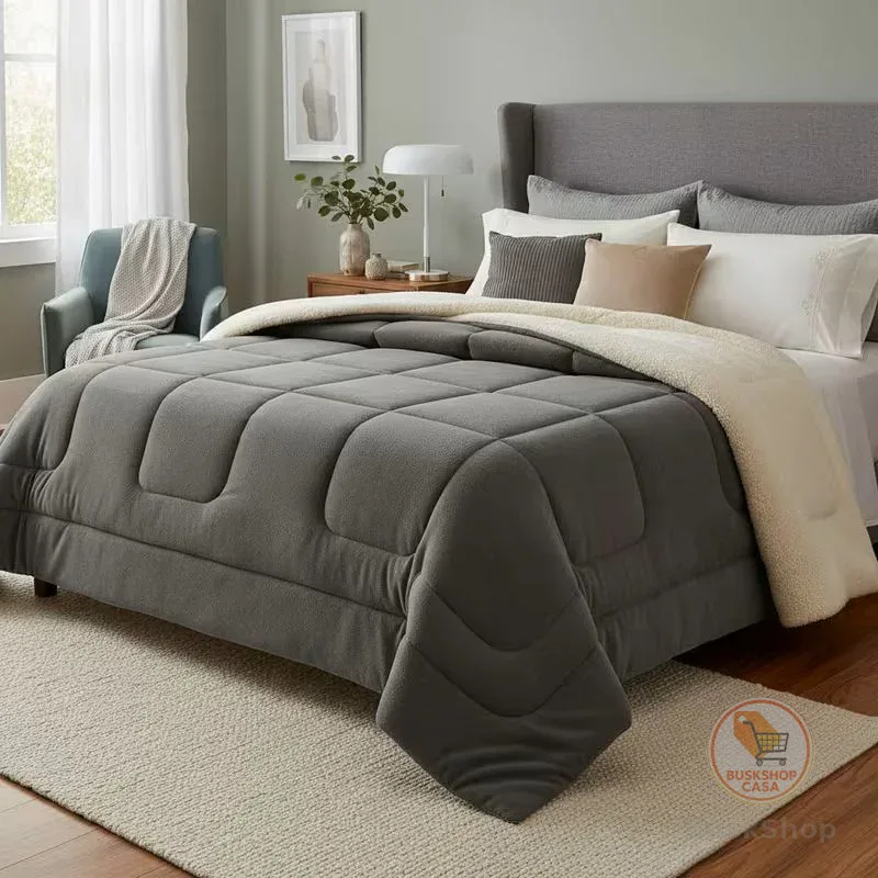Cobertor Manta Cama Casal Sherpa Edredrom Pele de Carneiro para o Frio Toque Macio