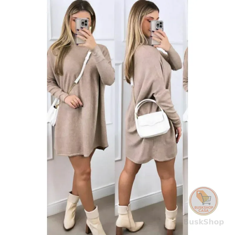 Poncho feminino Max blusão lanzinha gola alta, mini vest