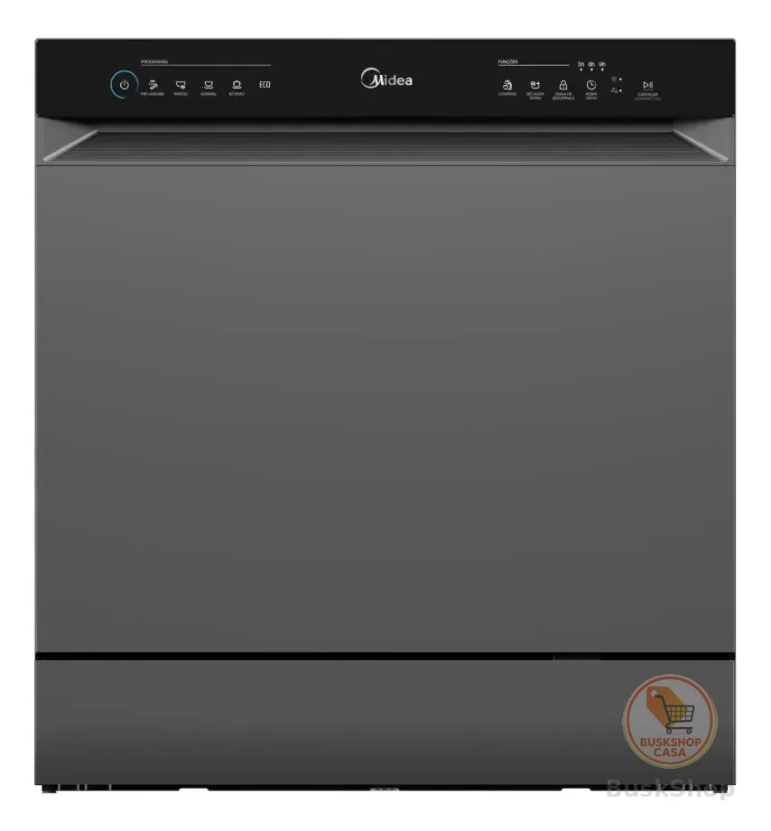 Lava Louças 8 Serviços Cinza Touch Plus Midea Cinza