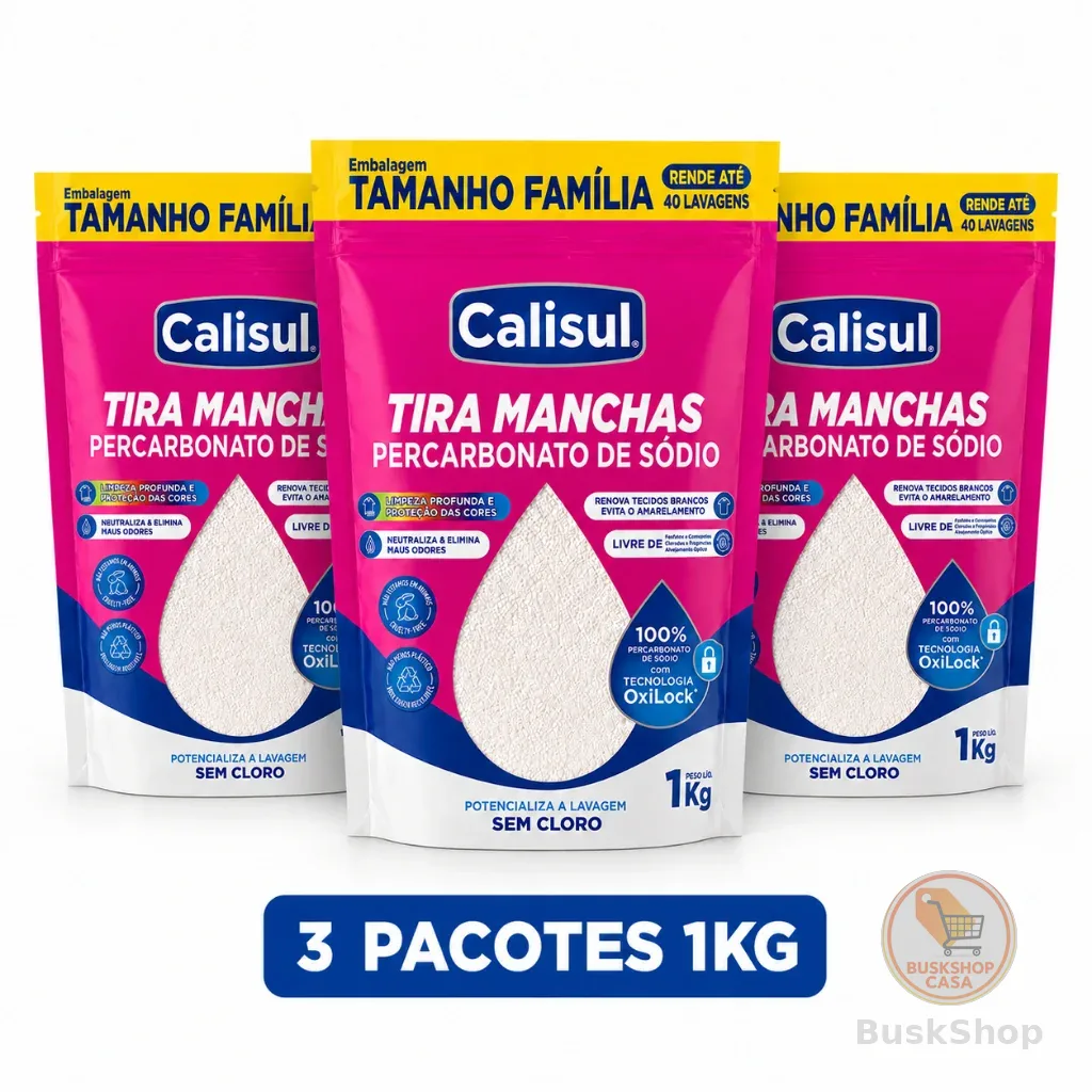 PERCARBONATO de sódio 100% PURO Roupas e Limpeza 1kg/2kg OXIGÊNIO ATIVO Calisul SEM CLORO