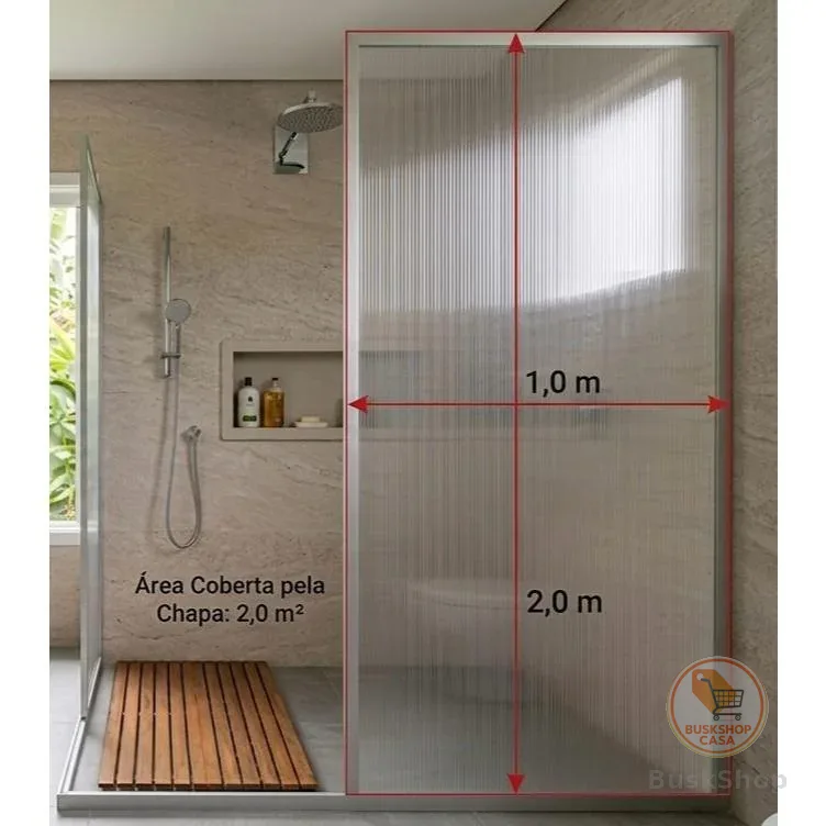 Kit Box Banheiro Policarbonato 1m x 2m