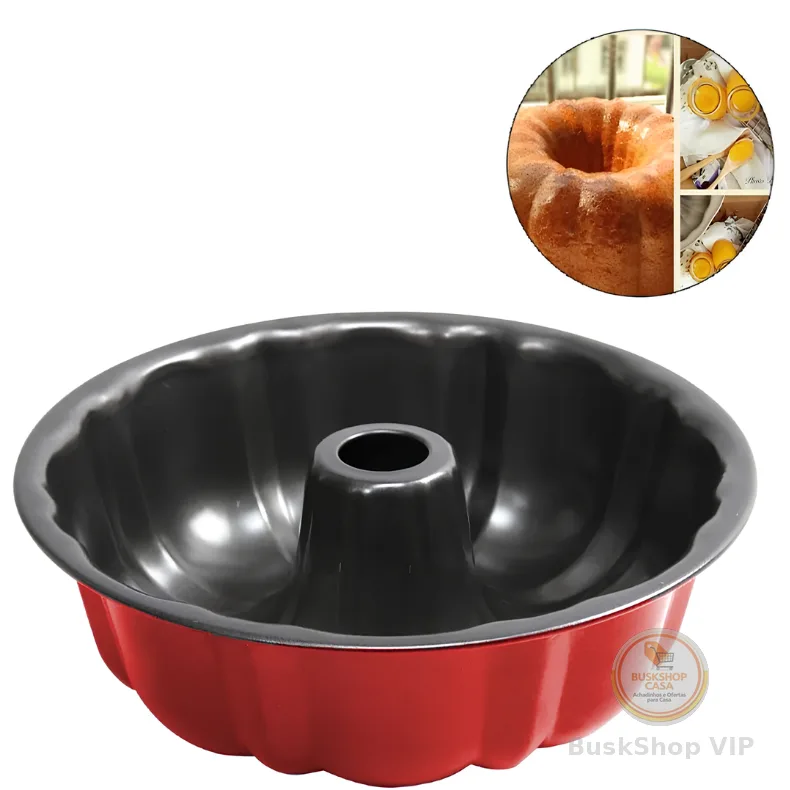 Forma Para Pudim Bolo Com Furo Central Antiaderente 25cm