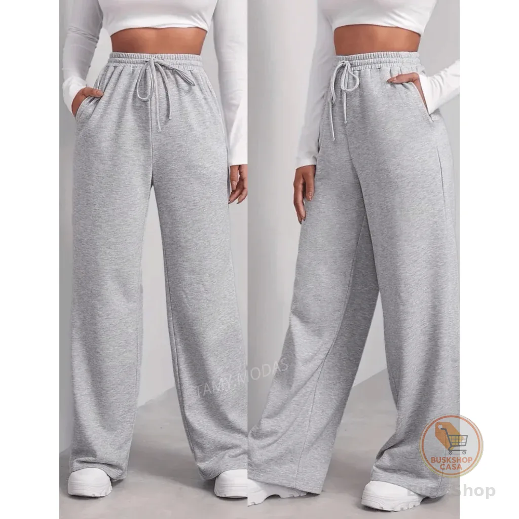 Calça Pantalona Feminina Lanzinha Cintura Alta  com Bolso Moda pra Inverno Tendencia- PROMOÇÃO lanzinho