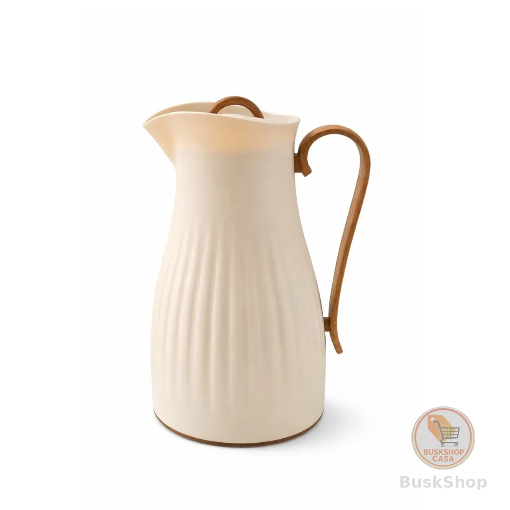 Garrafa Térmica Café Chá Sara Classic Bege Click Abre e Fecha 1 Litro - Tuut