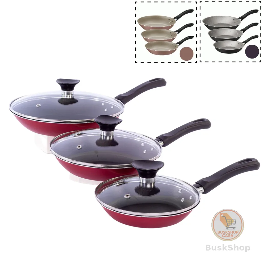 Jogo de Frigideiras Tramontina 3pçs Caribe Revestimento Antiaderente Starflon Max