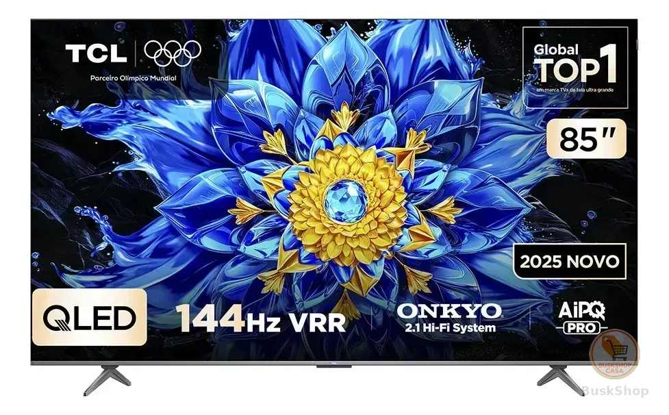 Smart TV TCL 85 Polegadas QLED 4K P8L WiFi Bluetooth Google TV HDR10+ 144 Hz VRR 85P8L