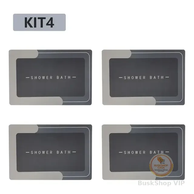 Kit4 Tapetes Para Banheiro Tapete Mágico Ultra  Para Absorçã