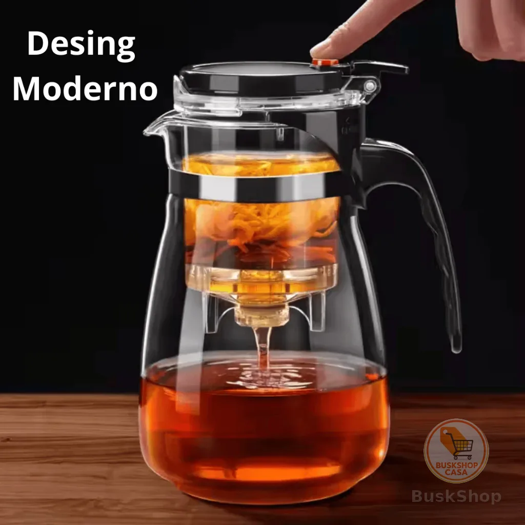 Bule Chaleira  Vidro Com Infusor Chá Jarra 900 Ml