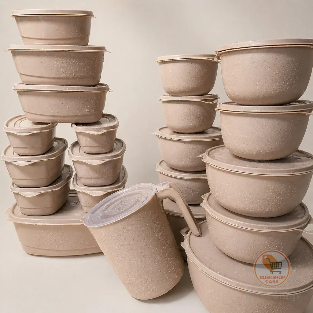 21 Potes Plásticos Multiuso com Tampa para Mantimentos, Alimentos e Marmitas