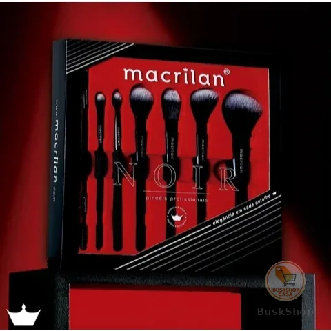 KIT NOIR 7 PINCÉIS FOSCO PROFISSIONAIS MACRILAN O QUERIDINHO DO MOMENTO
