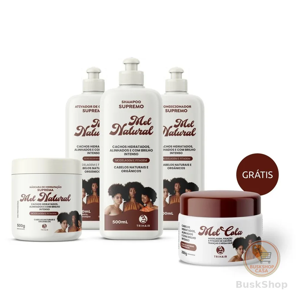 Kit Completo Mel Natural Trihair + Mel Cola 250g GRÁTIS