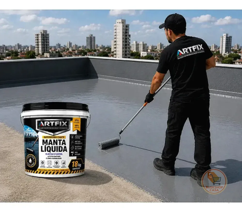 Manta Liquida Emborrachada 18 Kg P/ Área Externa Interna Cinza Acetinado