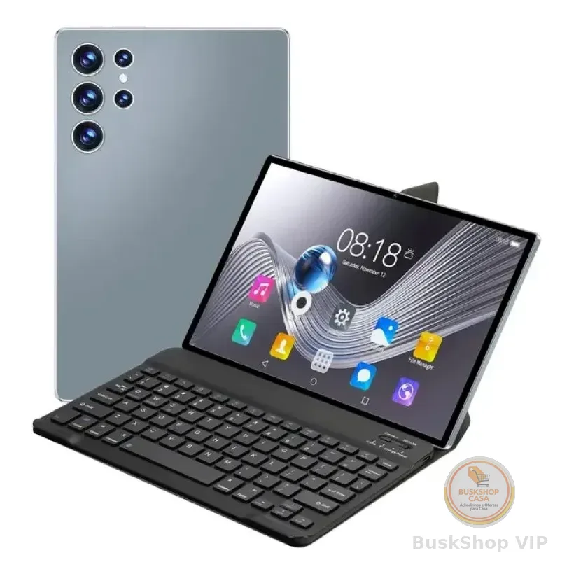 Tablet Completo 6gb 256gb - Capa Teclado Bluetooth E Caneta Cinza