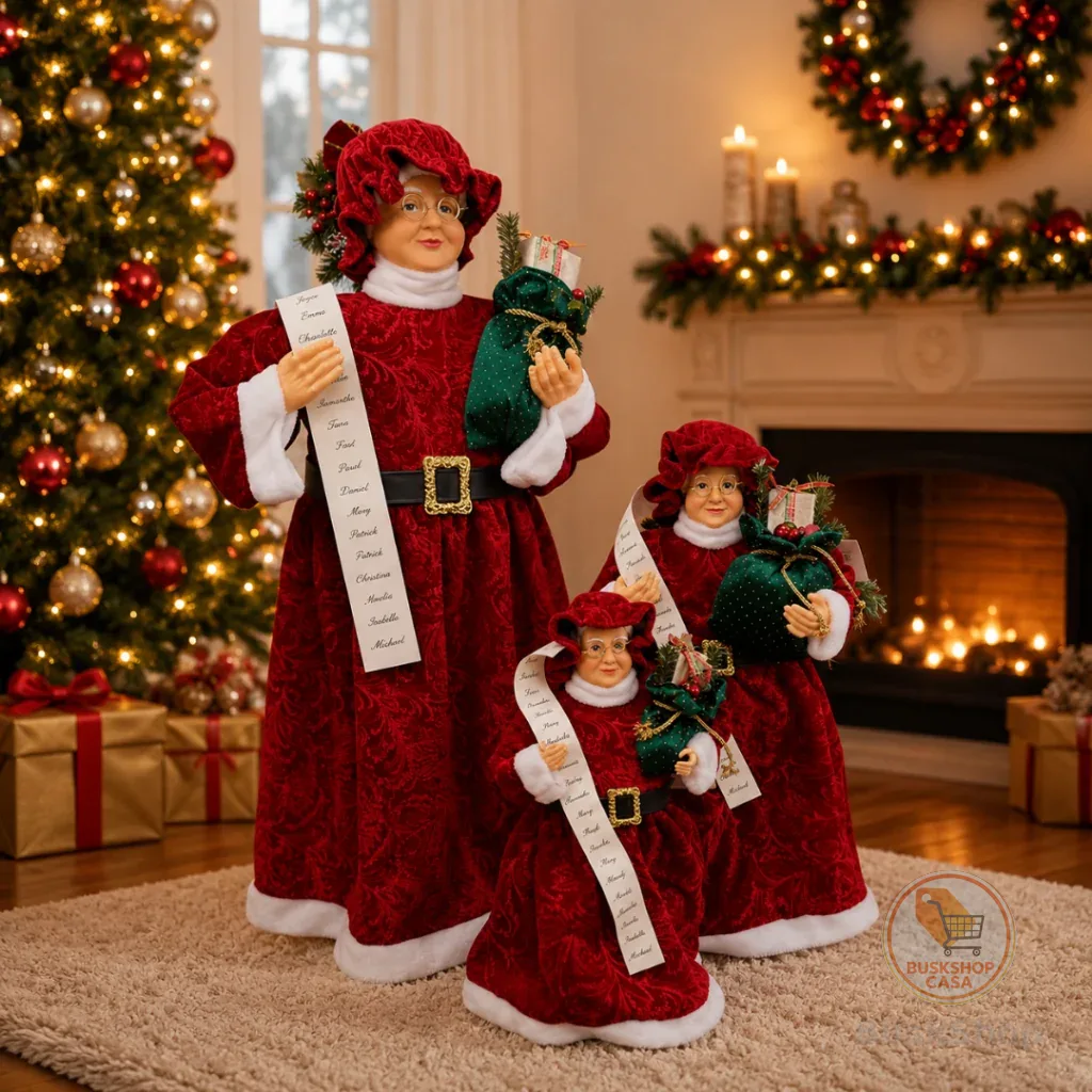 Mamãe Noel Tradicional c/ Presente Decoração Natal Luxo Enfeite Natalino