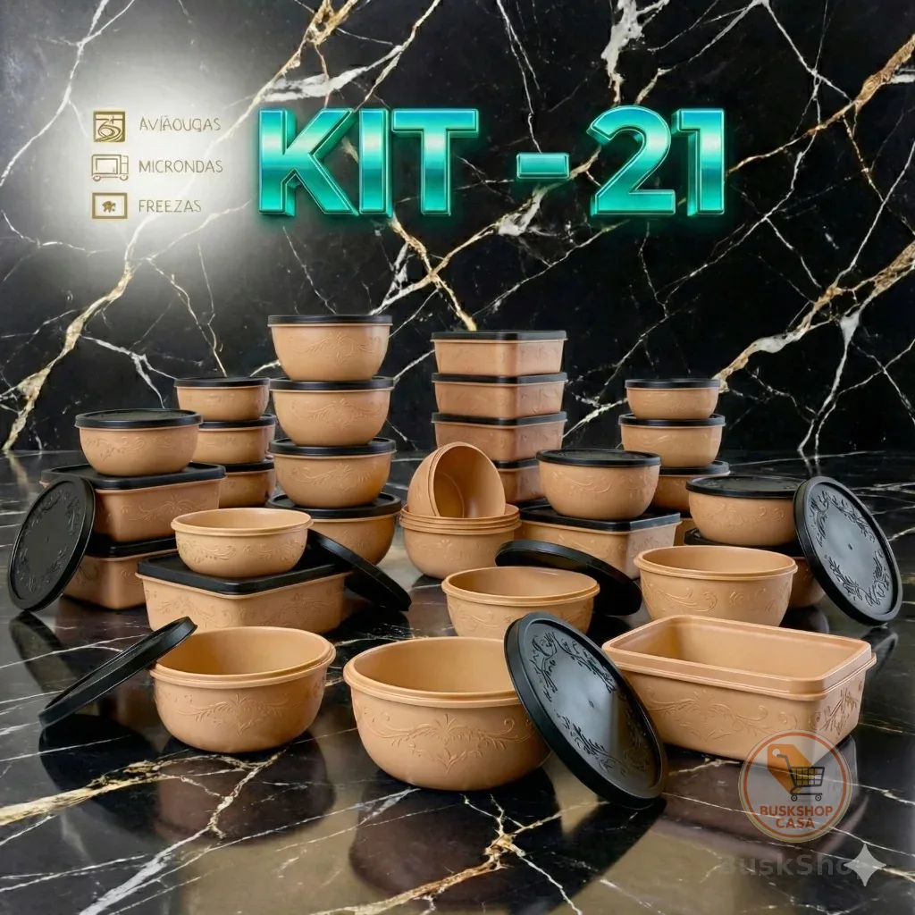 Kit Potes Plásticos 21 Peças Oliplast Organizadores de Cozinha Livre De Bpa Free