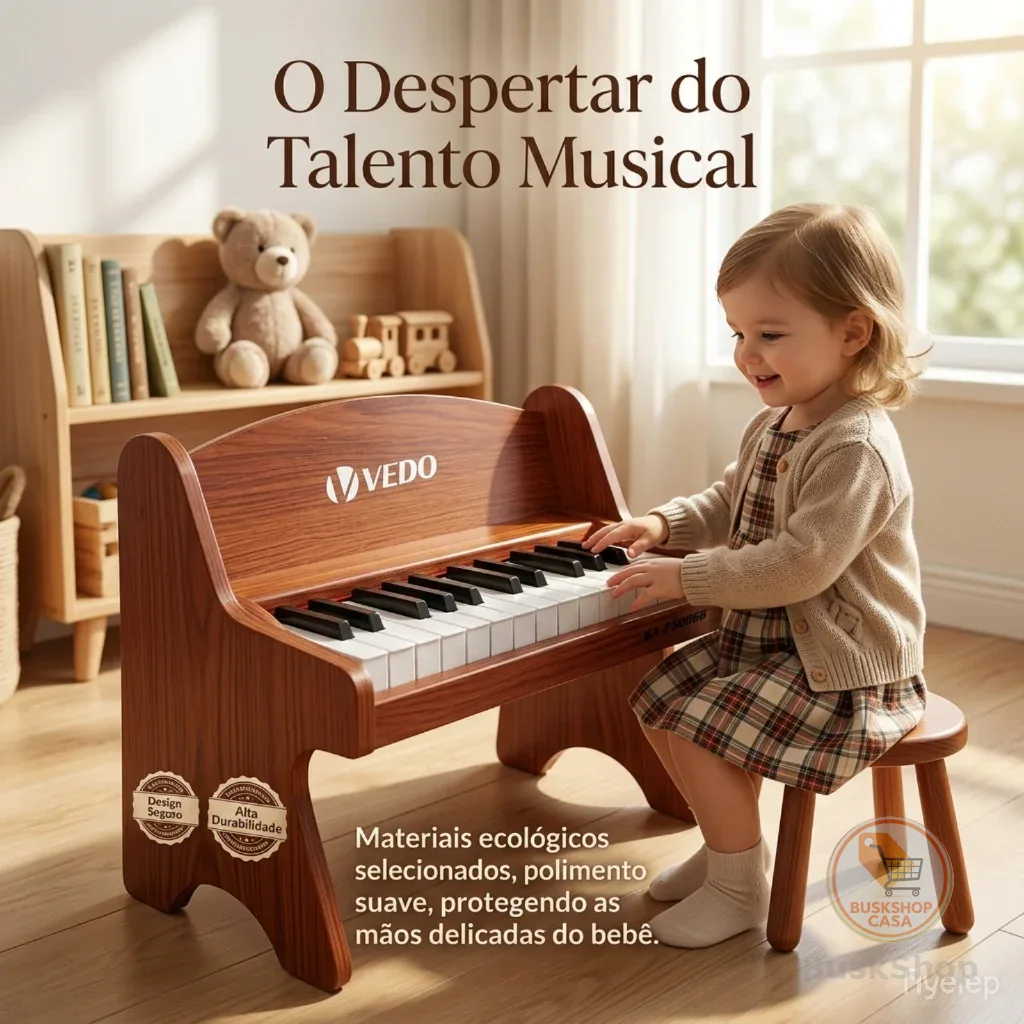 Teclado de piano infantil VEDO, piano digital infantil de 25 teclas, volume ajustável, mini instrumento musical educativ