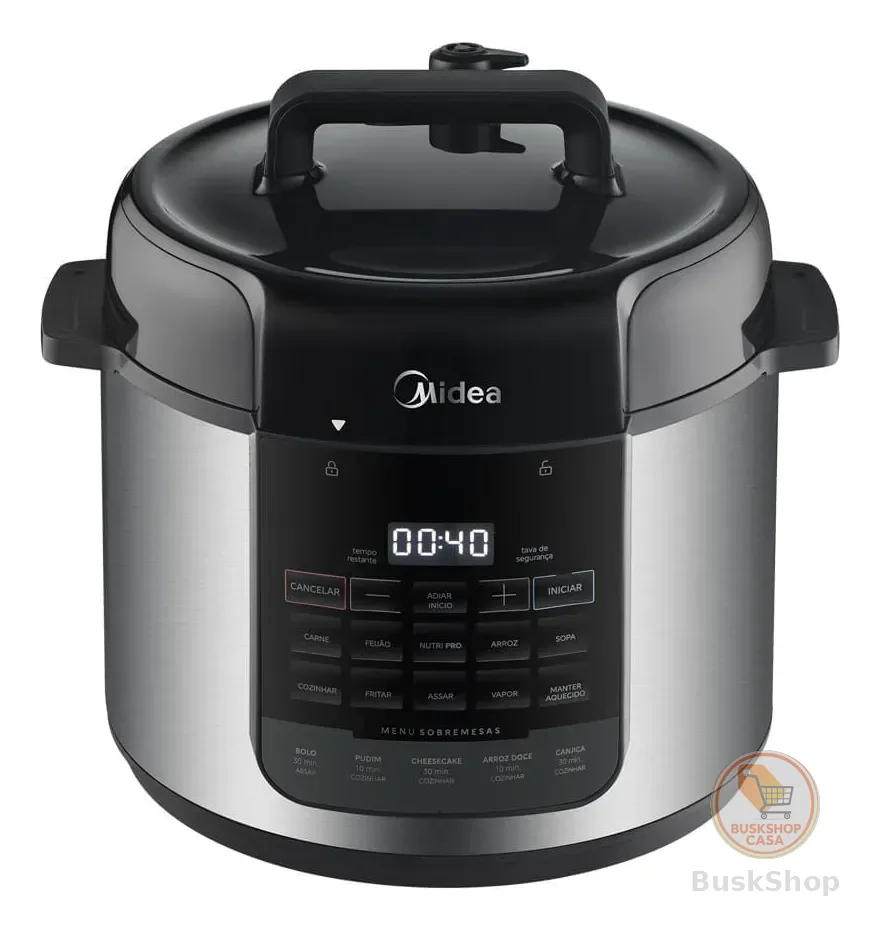 Panela De Pressão Elétrica 5l Nutripro Inox Midea Cor Cinza