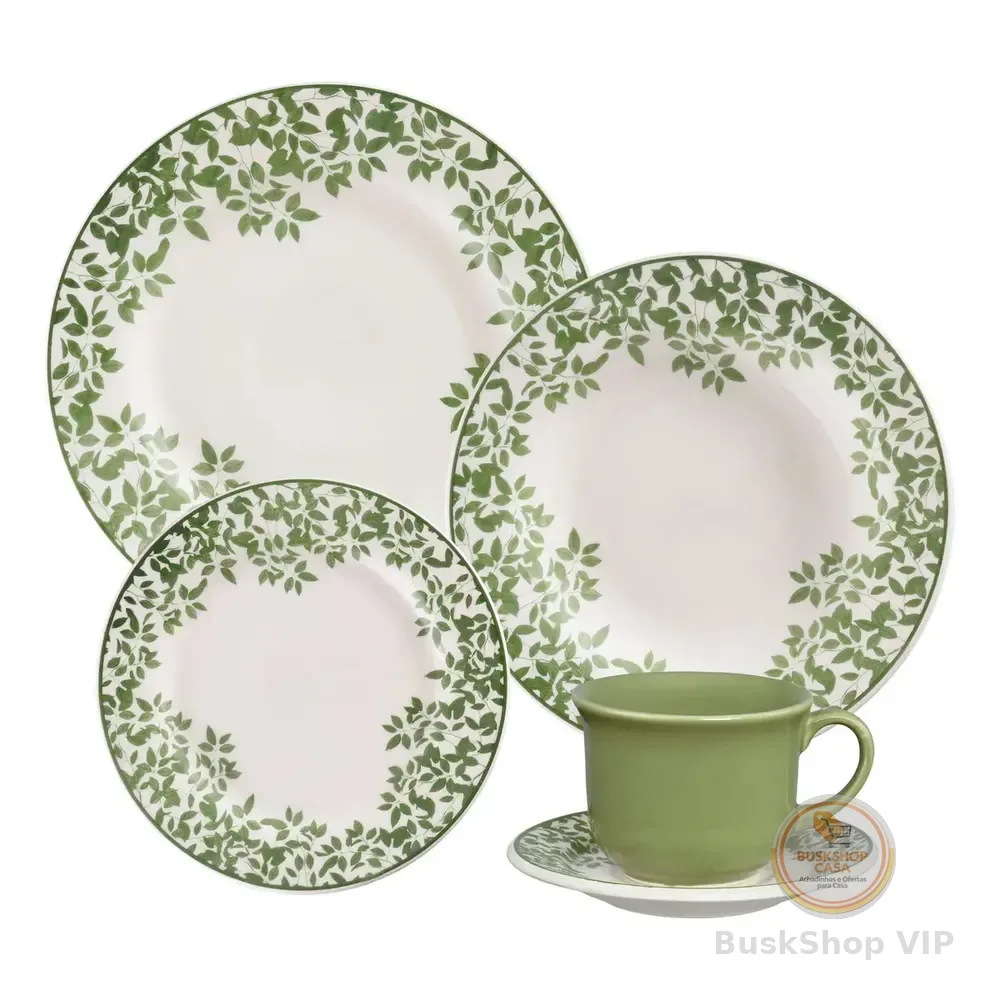 Aparelho De Jantar 20 Peças Foliage Biona Donna 24 Estampado Floral