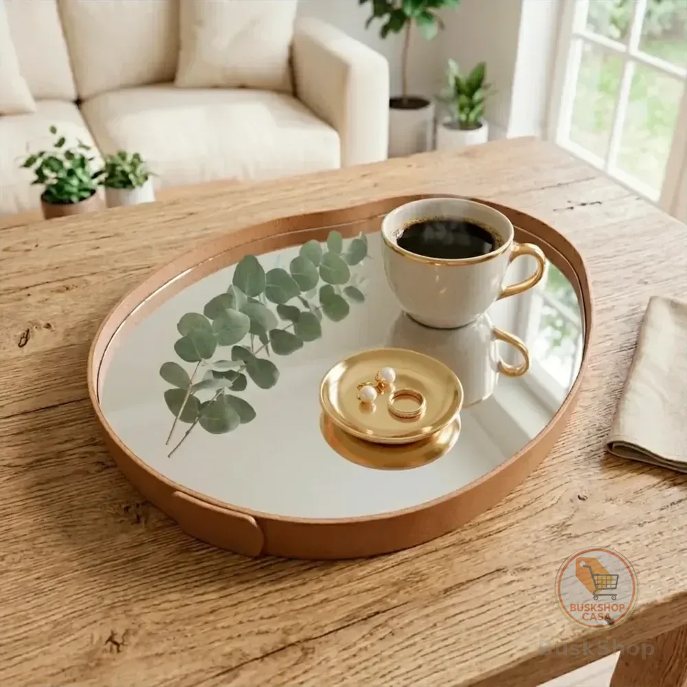 Bandeja Decorativa Espelhada Luxo Para Sala E Lavabo 38cm Caramelo