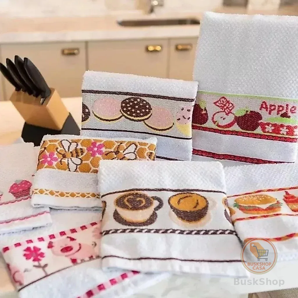 Kit 10 Panos de Prato/Copa Jacquard 100% Algodão 50x70cm | Coleção Kitchen
