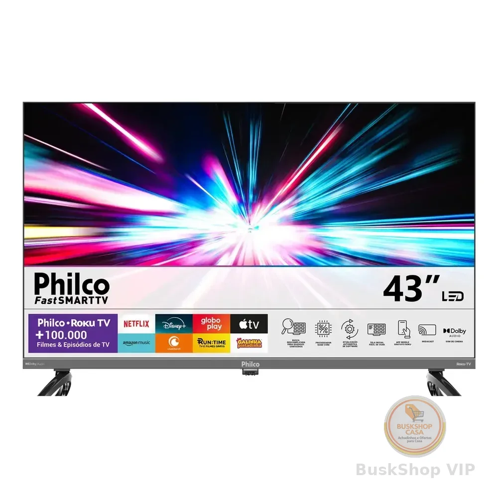 Smart Tv 43 Philco P43vik Roku Led Dolby Audio Wi-fi Hdmi Hdr Full Hd 110/220v