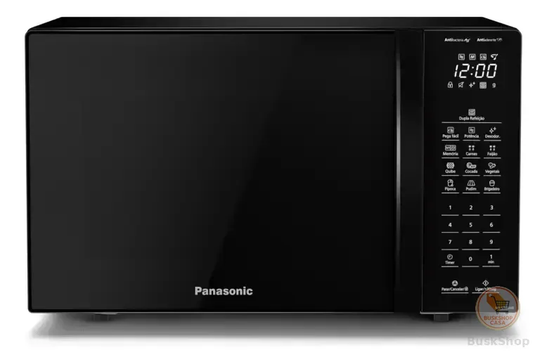Microondas Panasonic Nn-st66nbru Black Glass 34L Dupla Refeição