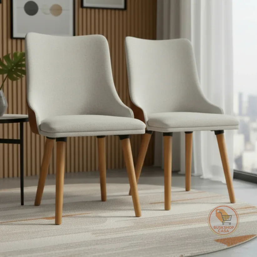 Kit 2 Cadeira de Jantar Dakota Decorativa Poltrona Sala de Estar Salão Quarto Estética Recepção