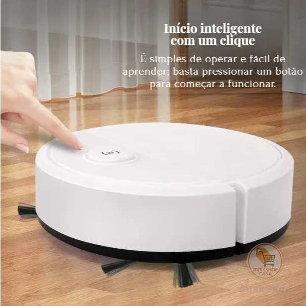 Robô Aspirador 3 em 1 Varre, Aspira e limpar  - Limpeza Automática Inteligente e Silenciosa