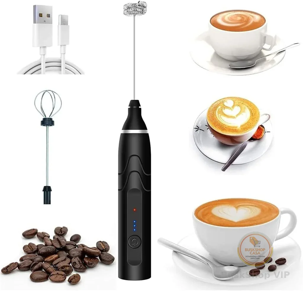 Mini Mixer Portátil Misturador de Bebidas Batedor Espumador de Leite USB Recarregável Cozinha Cafe Ovo