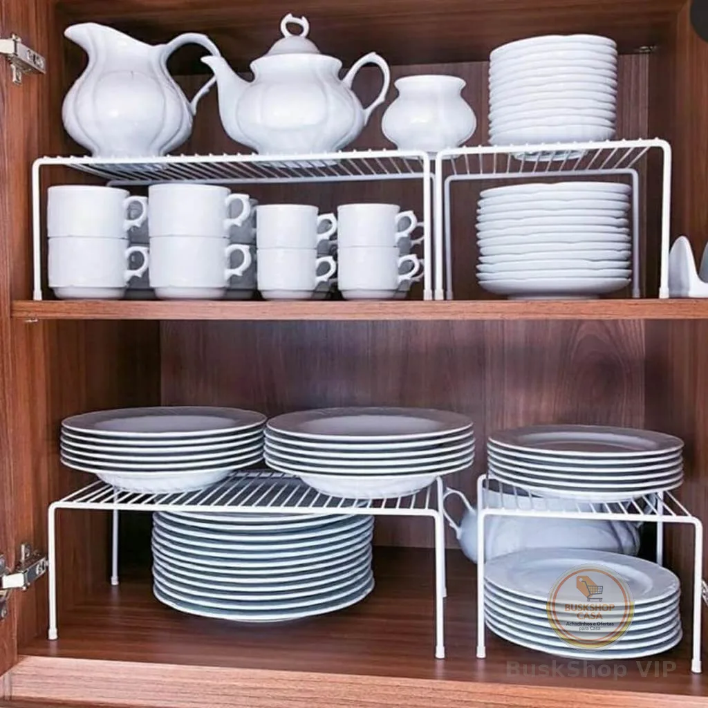 Kit Organizador de Armário Aramado Cozinha Prateleira Estante