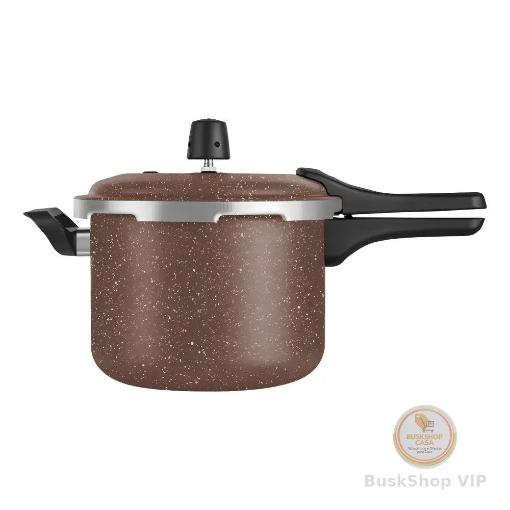 Panela De Pressão Patolux 5l Antiaderente Fecho Externo Marrom Gas Marrom-claro