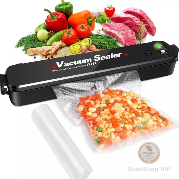 Máquina Seladora Embalagem A Vácuo Portátil Alimentos 110V Elétrica Embala Conservação + 10 Sacos