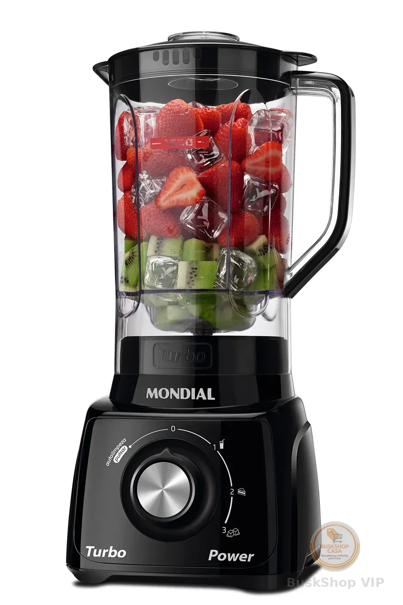 MONDIAL Liquidificador Turbo Power, Preto, 550W, 220V - L-99 FB