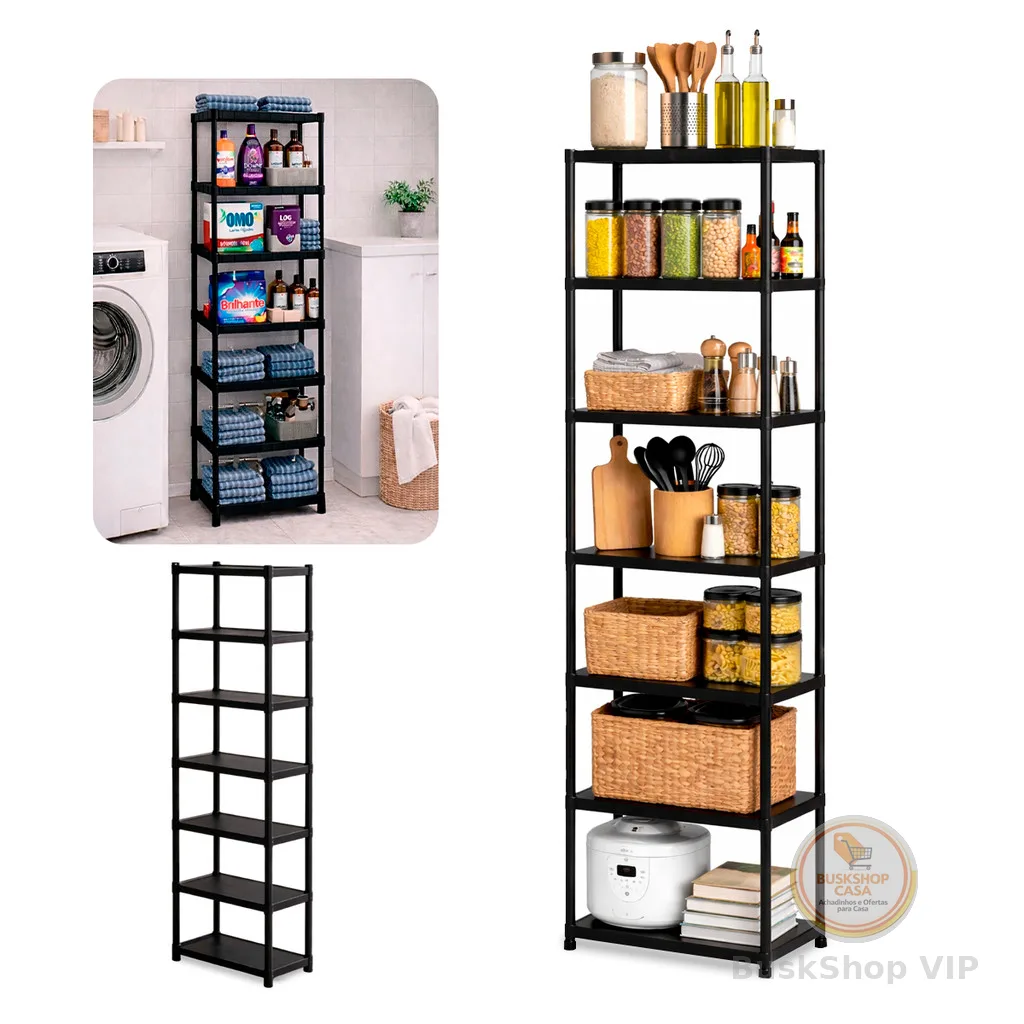 Estante Prateleira Modular Multiuso Andares Organizadora de Plástico Desmontavel 7 Andares