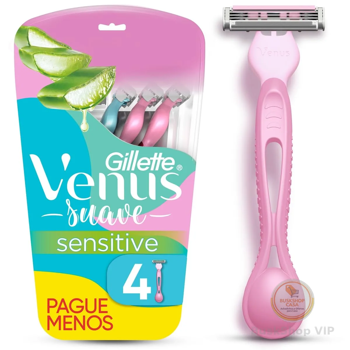 Gillette Venus Aparelho de Depilação Descartável Suave Sensitive, 4 Unidades