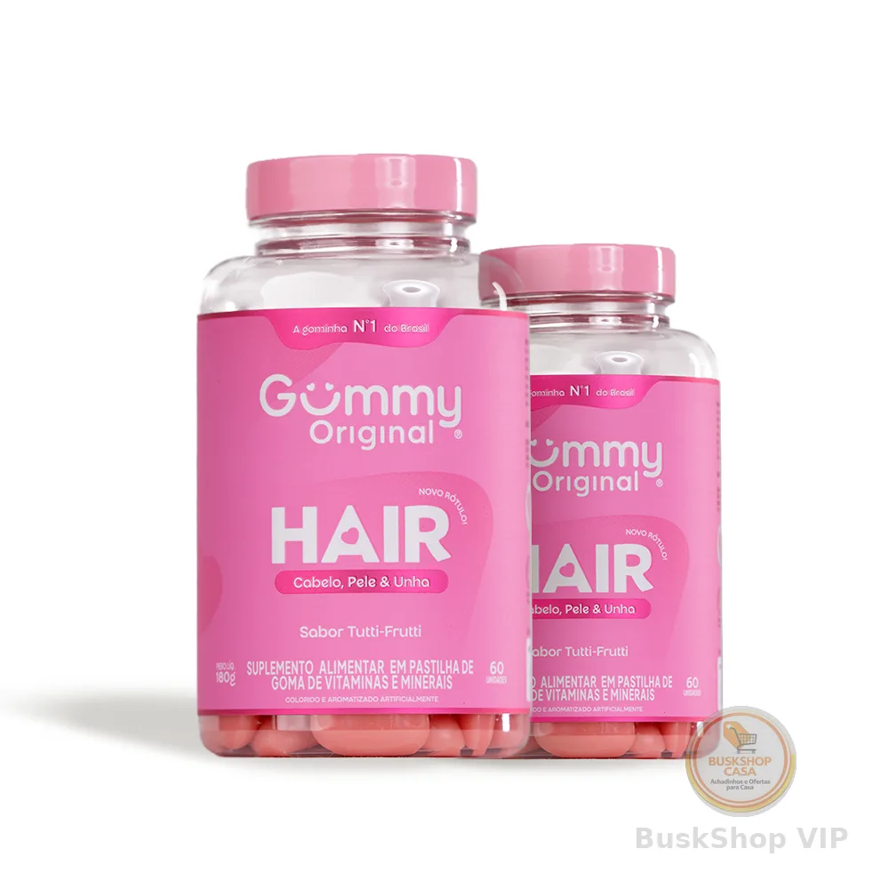 Kit 2 Gummy Hair Suplemento Vitamina Para Cabelo E Unhas Em Goma