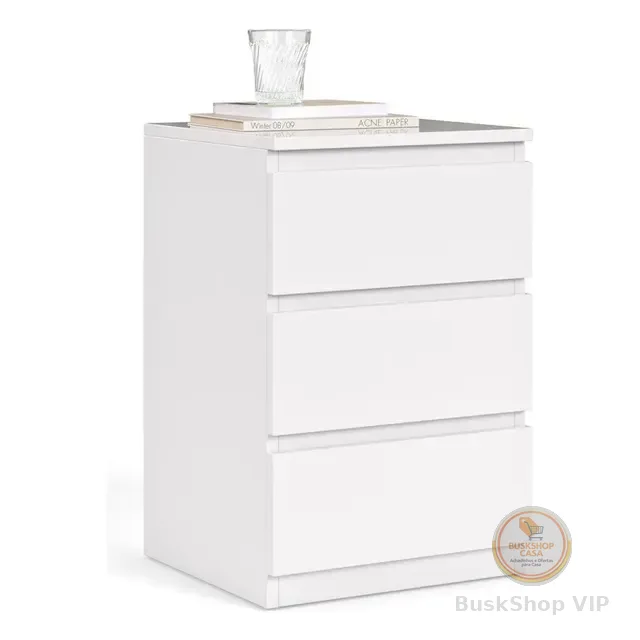 Mesa De Cabeceira Retrô Quarto Decoração 3 Gavetas - Cores