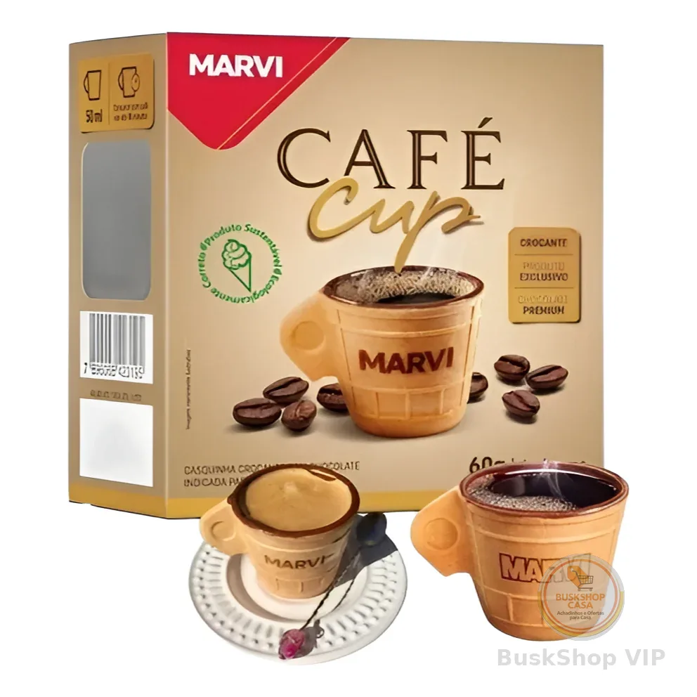 🛍 Xicara Casquinha Café Cup com Chocolate Marvi Comestível