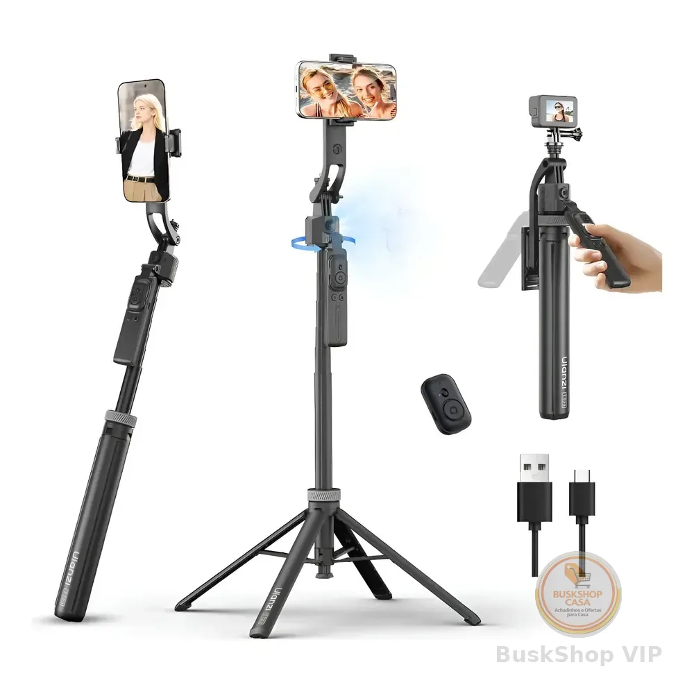 🛍️ Ulanzi Tt23 163cm Tripé De Rastreamento De Rosto Automático Preto