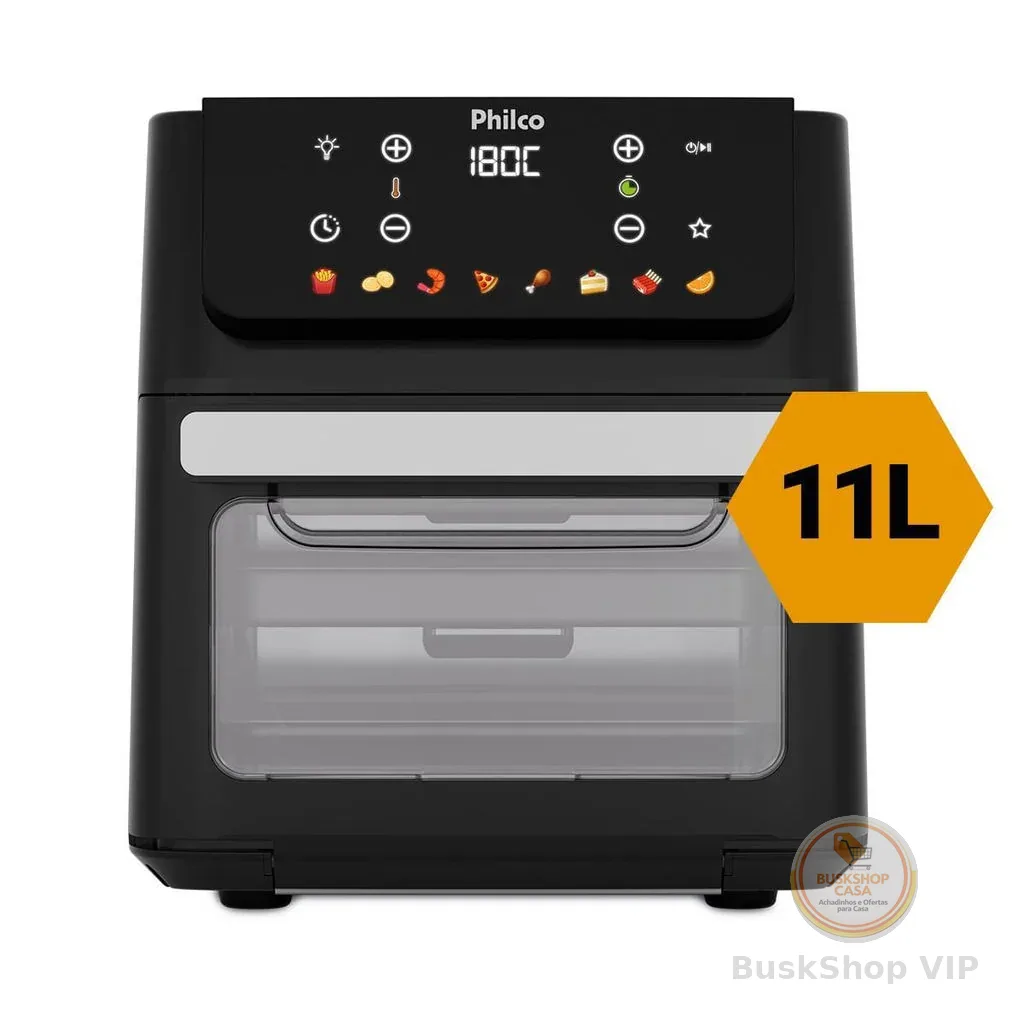 Air Fryer Oven Philco 11L 8 Funções Visor 1800W PAF11B + de 330 vendas recentemente
