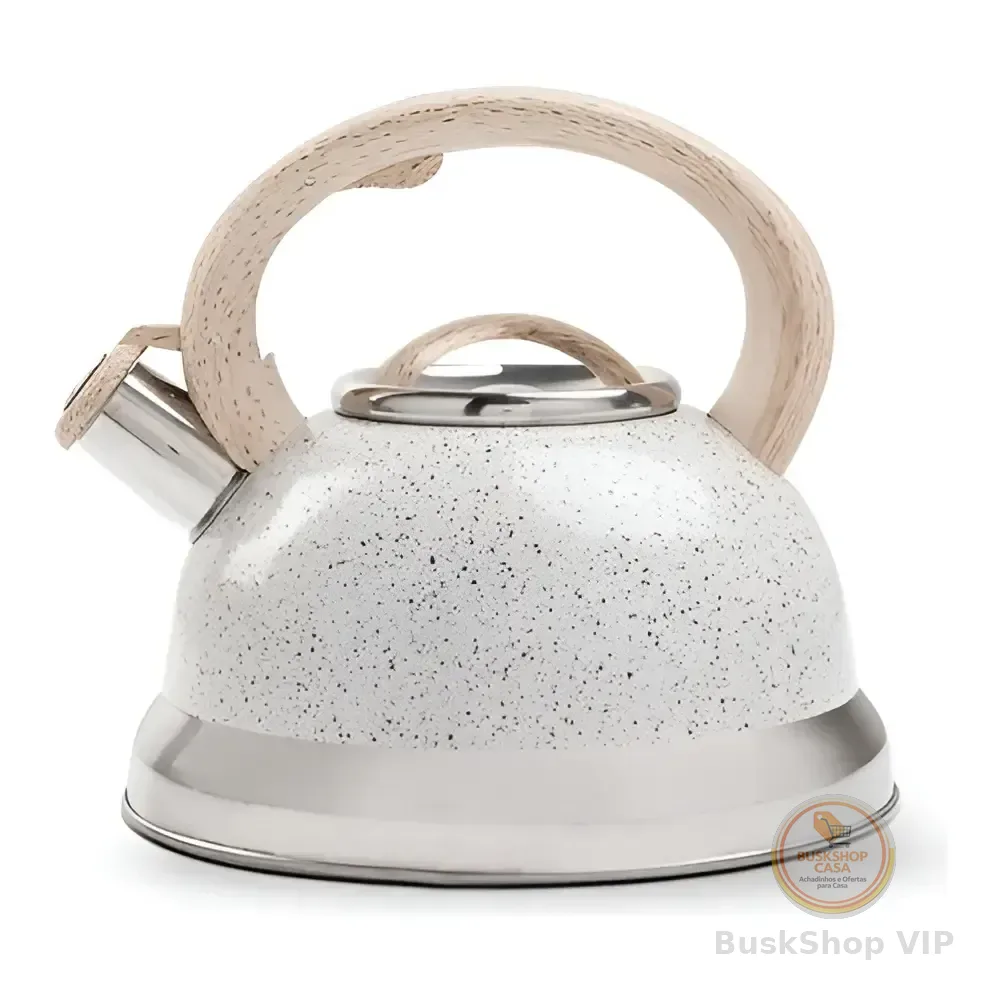 🛍 Chaleira Bule Alumínio C/ Apito Roma Vanilla Brinox 2,7 L Branco