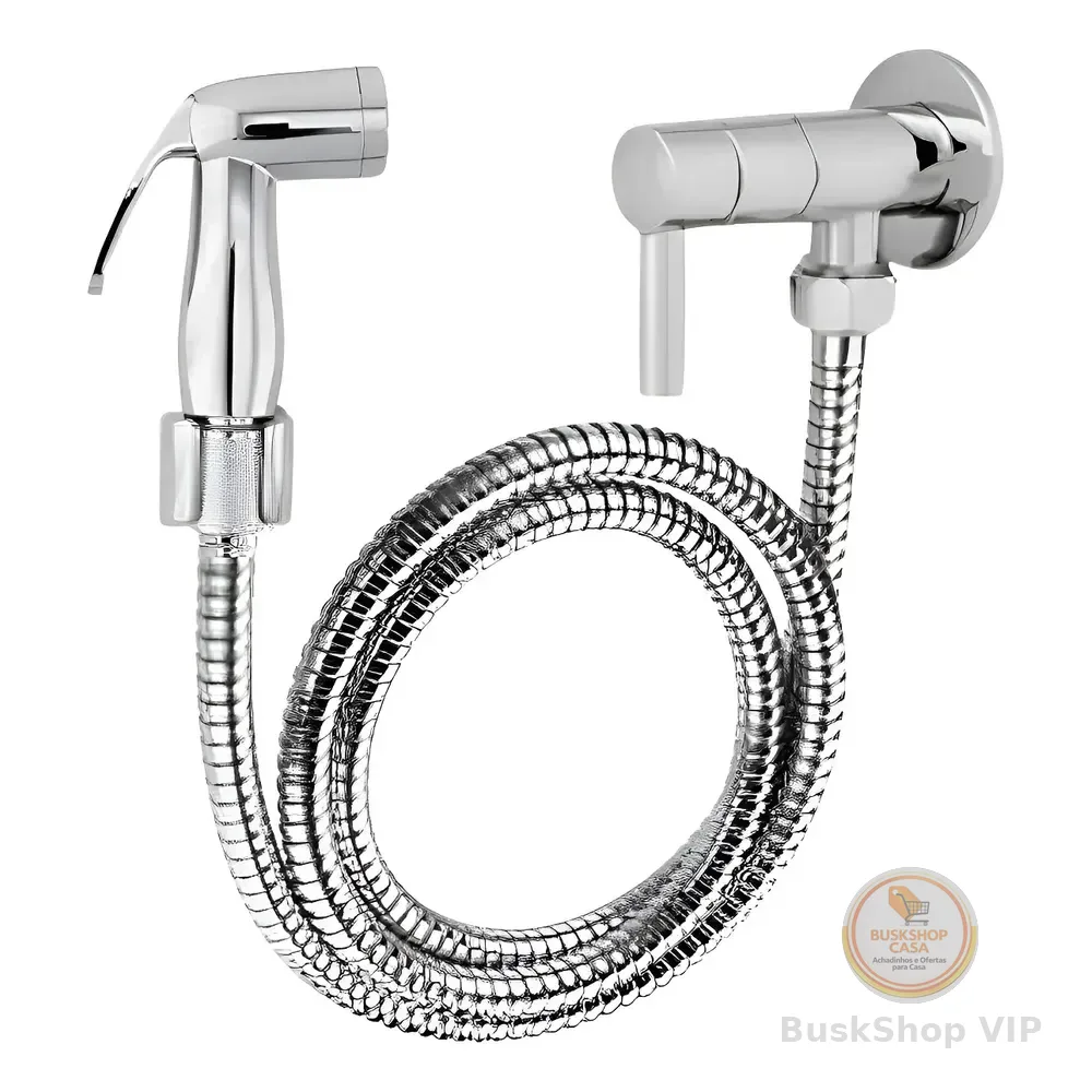 🛍️Ducha Higiênica Luxo Metal Cromado Acionamento 1/4 De Volta