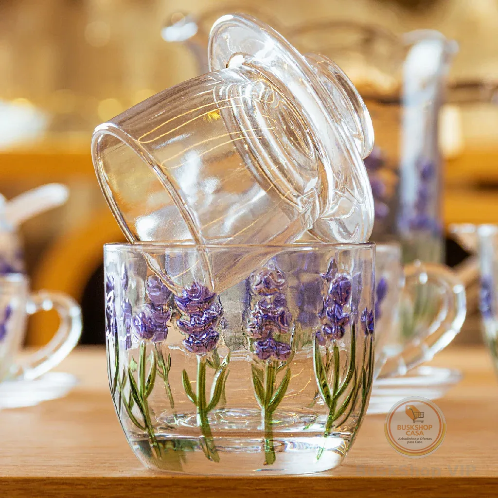 🛍 Manteigueira Porta Manteiga Lyor Lavanda em Cristal Requintado Luxo Hand Painting Mesa Posta Manteguera Francesa Grande